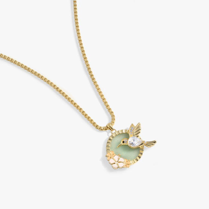 Hummingbird Gemstone Pendant Necklace