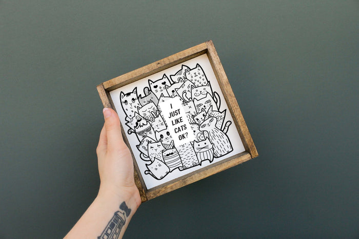 cat lovers wooden sign gift