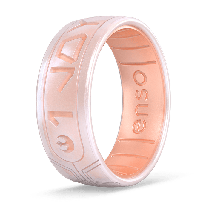 Star Wars Silicone Ring - I Love You (Aurebesh) - Moonstone/Rose Gold