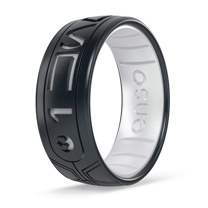 Star Wars Silicone Ring - I Know (Aurebesh) - Black Pearl/Pearl