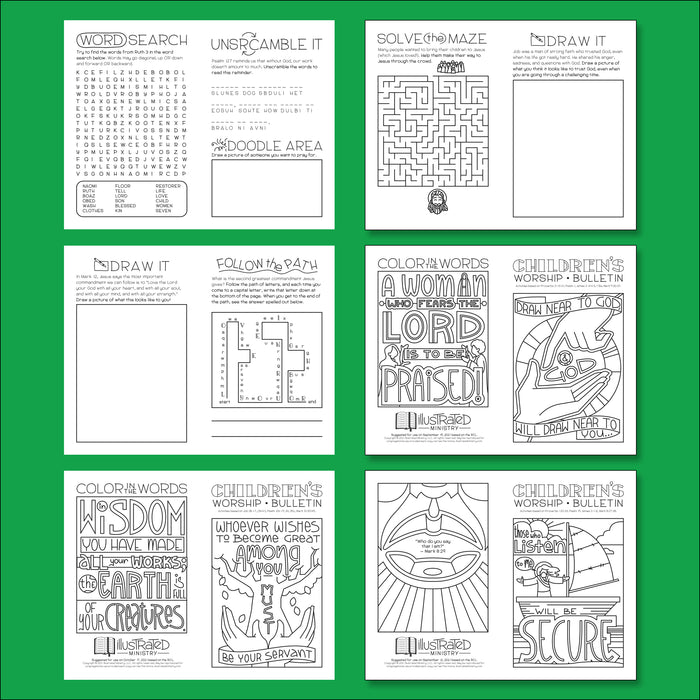 Illustrated Worship Children's Bulletins: Fall 2021