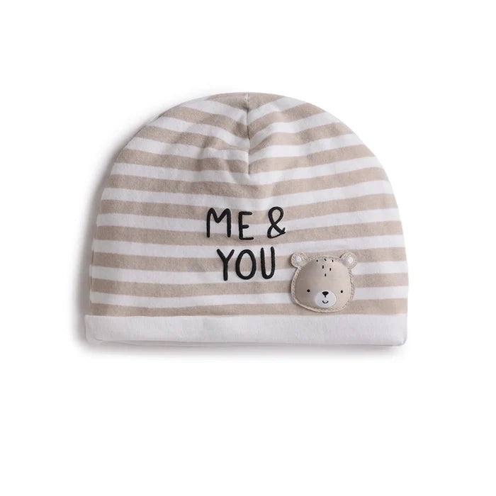 Infants Beige Printed Cap