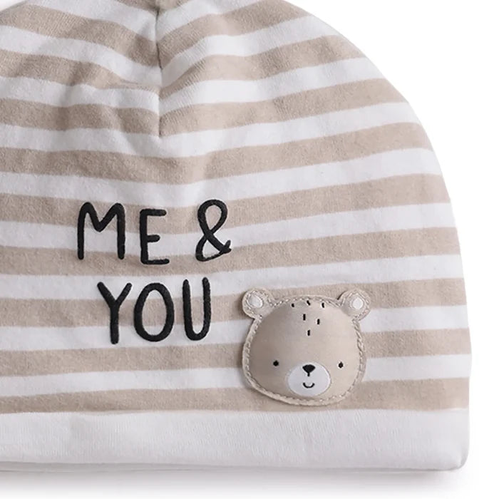 Infants Beige Printed Cap