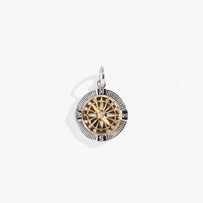 Interchangeable Two-Tone Compass Charm