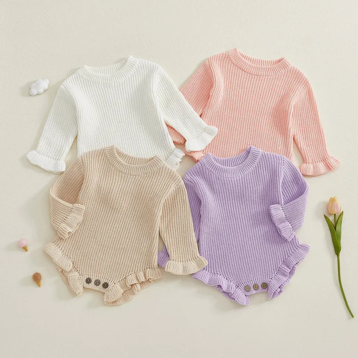 JANIE Knitted Ruffle Romper