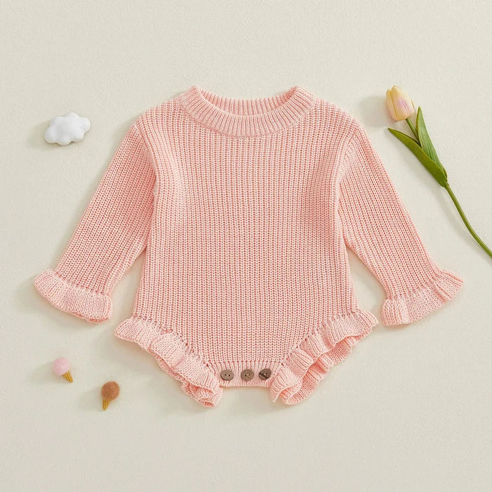 JANIE Knitted Ruffle Romper