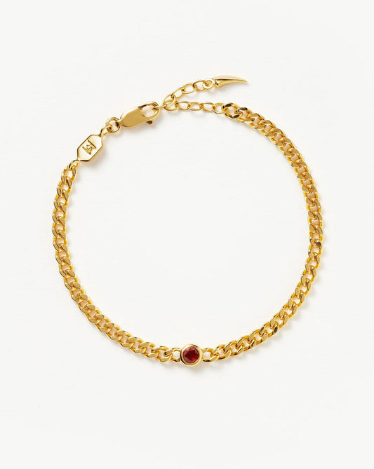 Birthstone Chain Bracelet - January | 18ct Gold Plated Vermeil/Garnet Bracelets Missoma