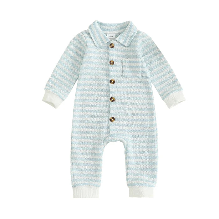 JASPER Striped Collar Jumpsuit