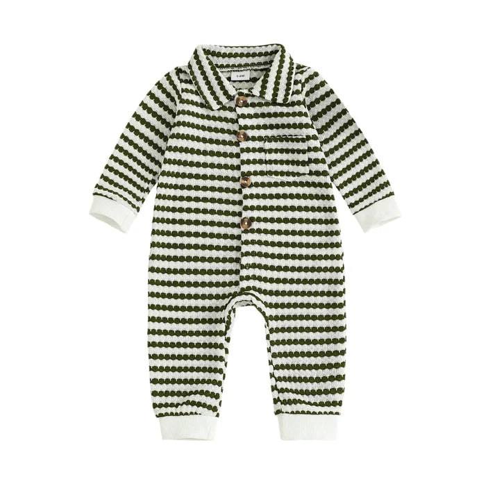 JASPER Striped Collar Jumpsuit