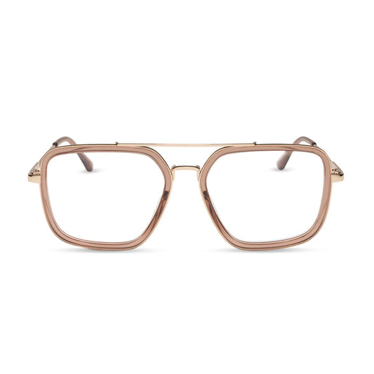 diff eyewear featuring the jordan navigator prescription glasses with a brown café ole frame front view