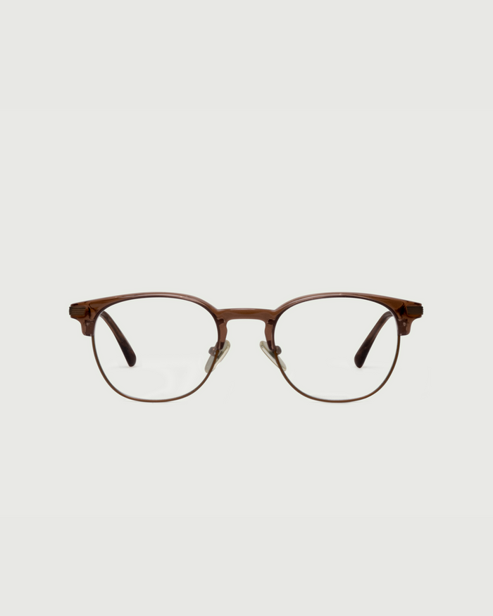 Cocoa::Jules Eyeglasses Round Brown plant-based plastic front