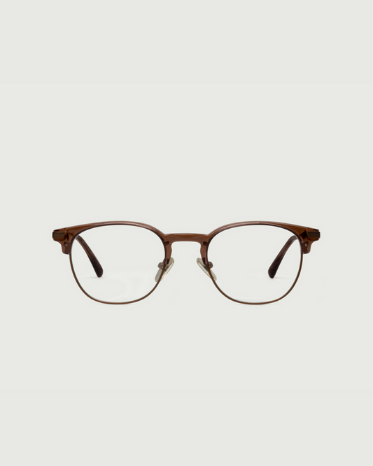 Cocoa::Jules Eyeglasses Round Brown plant-based plastic front