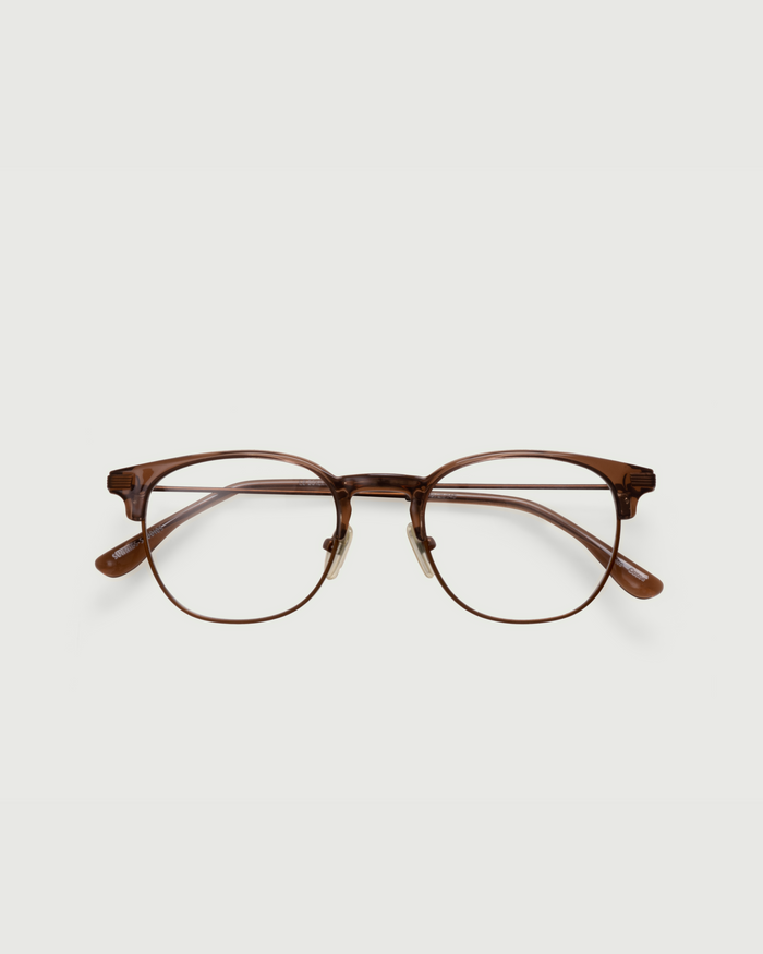 Cocoa::Jules Eyeglasses Round Brown plant-based plastic top