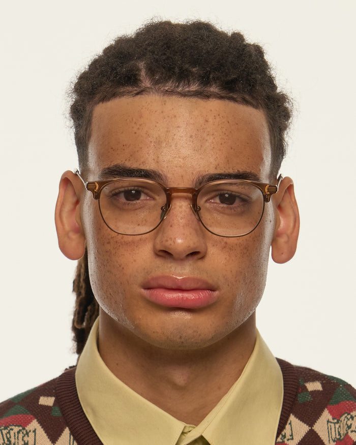 Cocoa::Jules Eyeglasses Round Brown plant-based plastic mobile full image