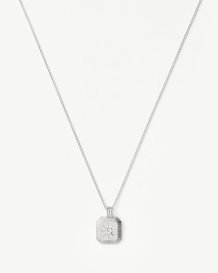 Star Ridge Birthstone Pendant Necklace - Rainbow Moonstone/June Necklaces Missoma