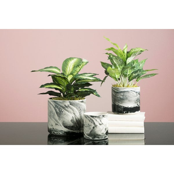 Kai Faux Marble Planters - Set of 3
