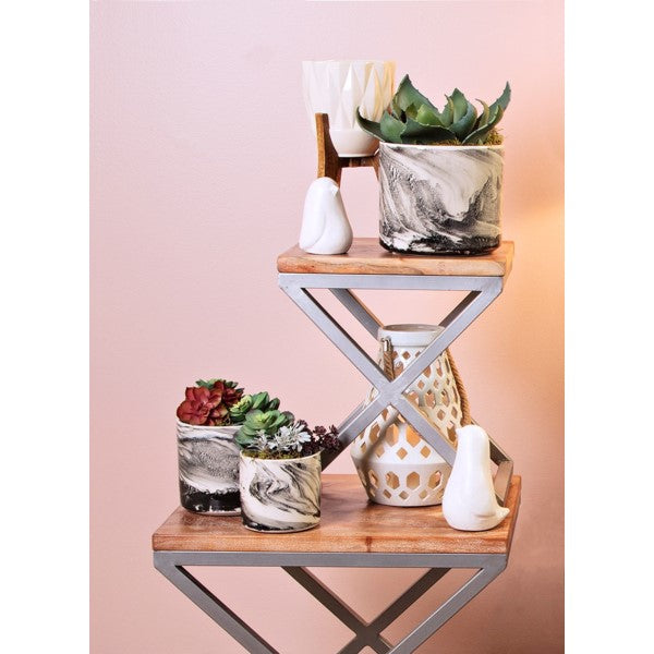 Kai Faux Marble Planters - Set of 3