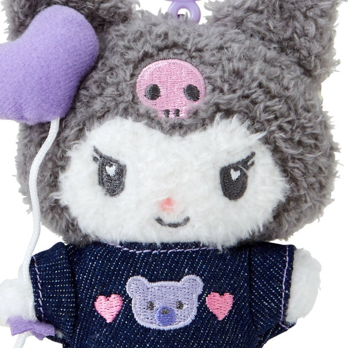 Kuromi Keychain Mascot Clip (Denim Patch Series) Accessory Japan Original