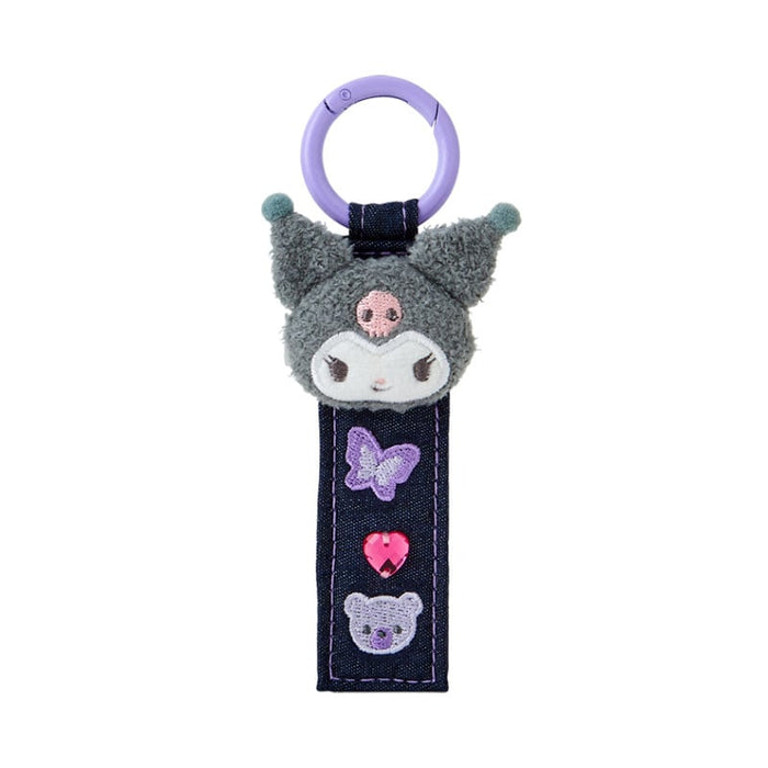 Kuromi Logo Keychain (Denim Patch Series) Accessory Japan Original