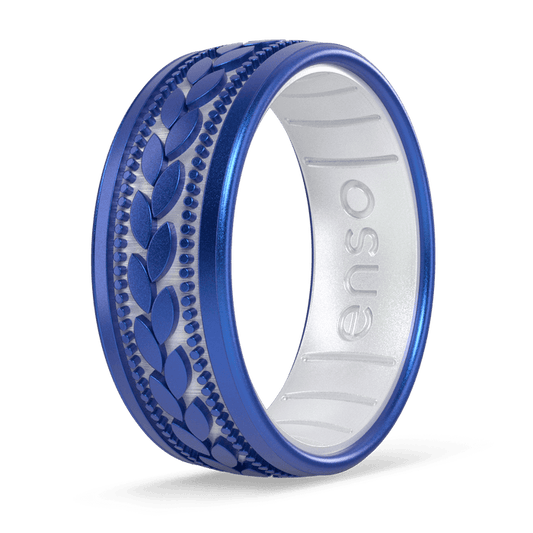 Etched Heritage Silicone Ring - Laurel Wreath - Sapphire