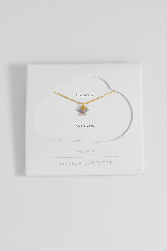 Lilac CZ Butterfly Necklace