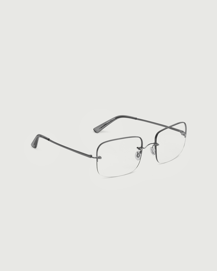 Ash::Linda Eyeglasses rectangle black  metal front diagonal
