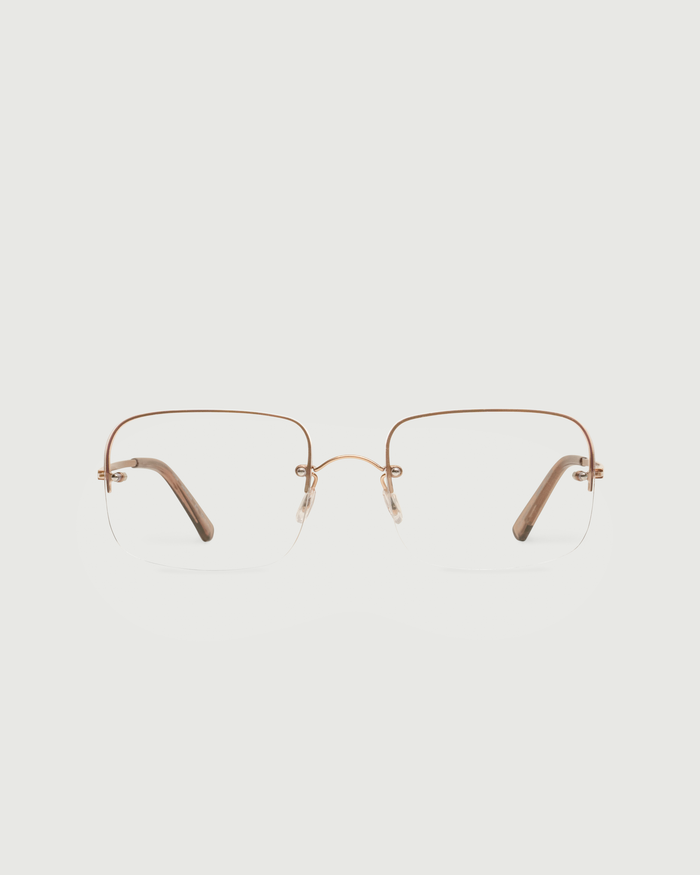 Sandstone::Linda Eyeglasses rectangle brown metal front