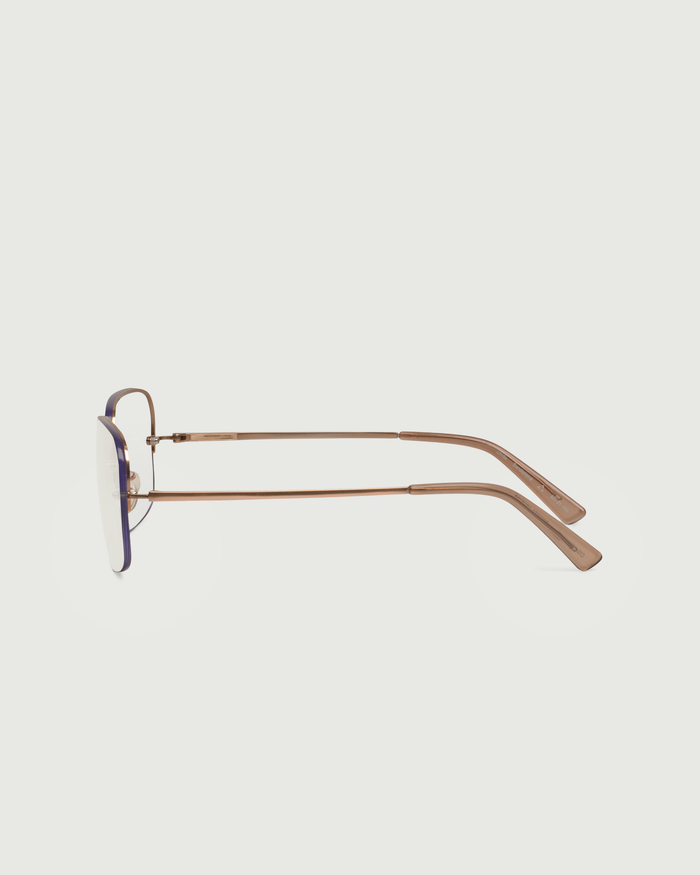 Sandstone::Linda Eyeglasses rectangle brown metal side