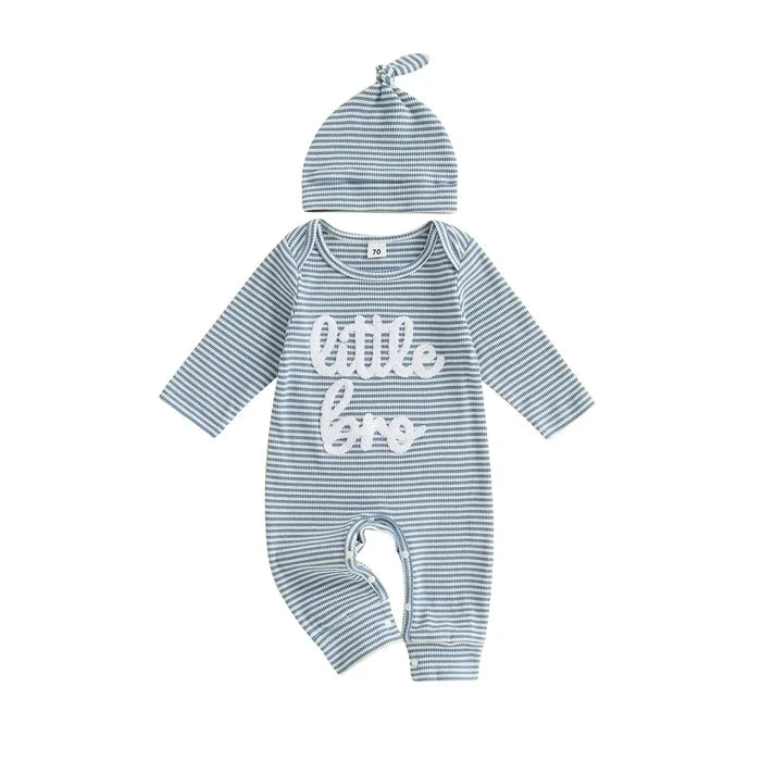 LITTLE BRO Striped Jumpsuit with Beanie