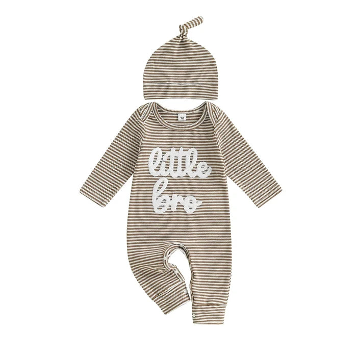 LITTLE BRO Striped Jumpsuit with Beanie