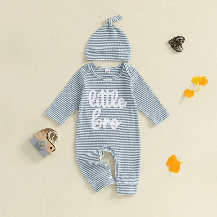 LITTLE BRO Striped Jumpsuit with Beanie