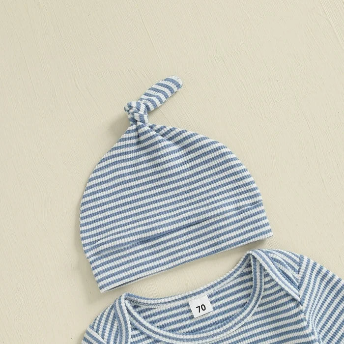 LITTLE BRO Striped Jumpsuit with Beanie