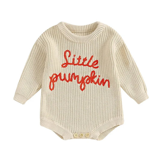 LITTLE PUMPKIN Knitted Romper