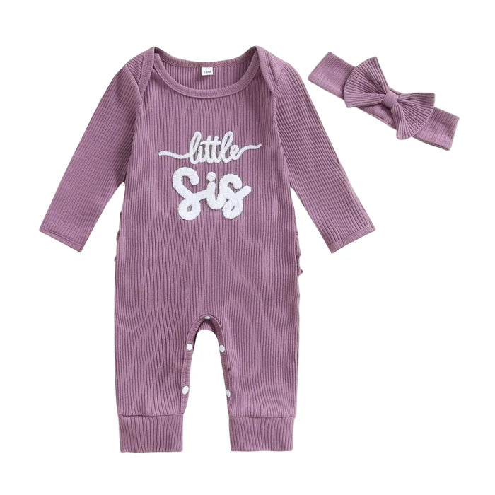 LITTLE SIS Ribbed Jumpsuit with Headband