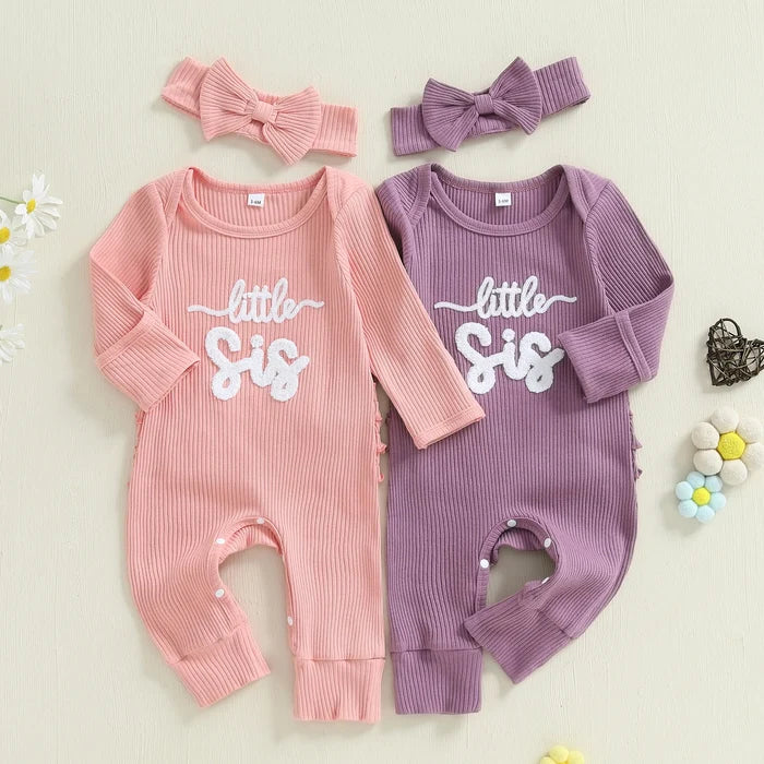 LITTLE SIS Ribbed Jumpsuit with Headband