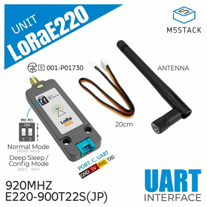 LoRa Unit with Antenna (E220) - m5stack-store