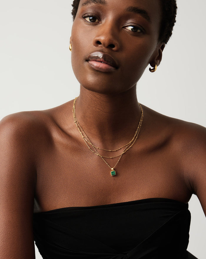 Lucy Williams Square Malachite Necklace | 18k Gold Vermeil/Malachite Necklaces Missoma