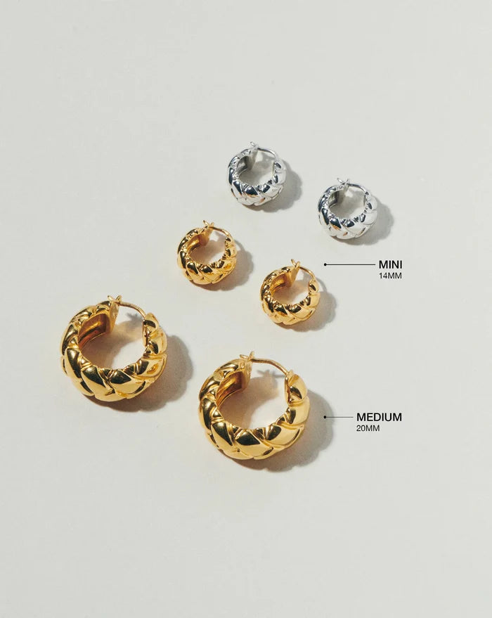 Lucy Williams Waffle Mini Hoop Earrings | Sterling Silver Earrings Missoma