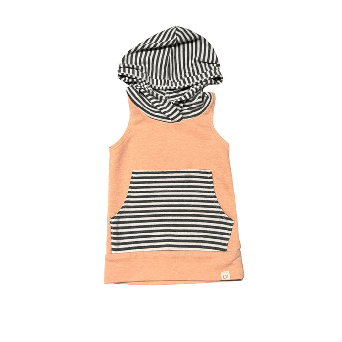 Lulu Roo | Orange & Striped Sleeveless Hoodie | 2T