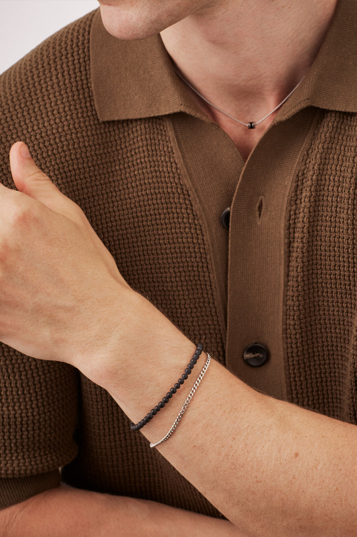 Men's Black Onyx Duo Bracelet Set