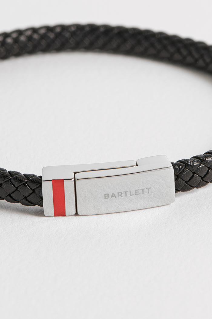 Men's Black Wrap Bracelet With Enamel Detail