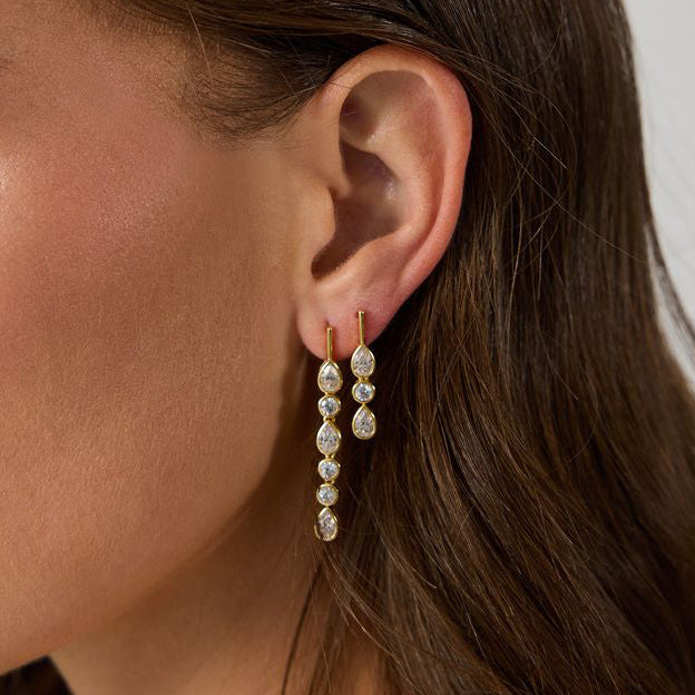 Mini Linea Bezel Drip Earring