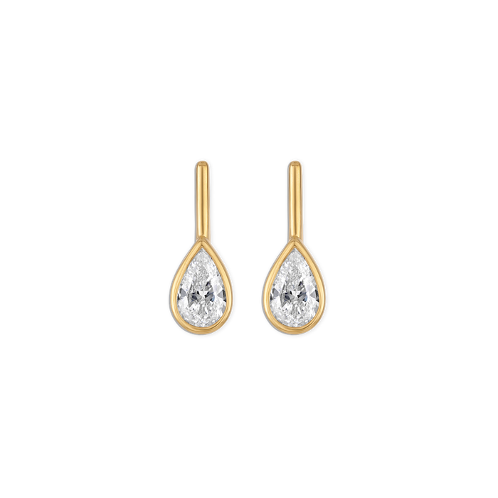 Mini Linea Pear Bezel Stud