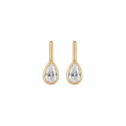 Mini Linea Pear Bezel Stud