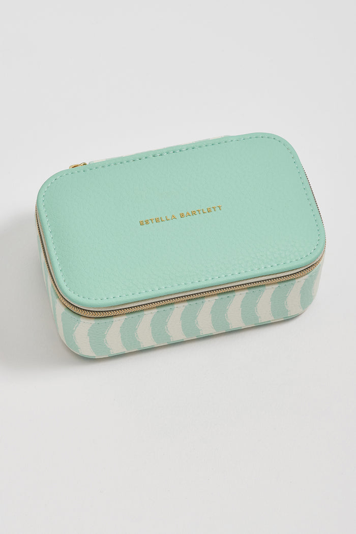 Mint Wiggle Print Mini Jewellery Box