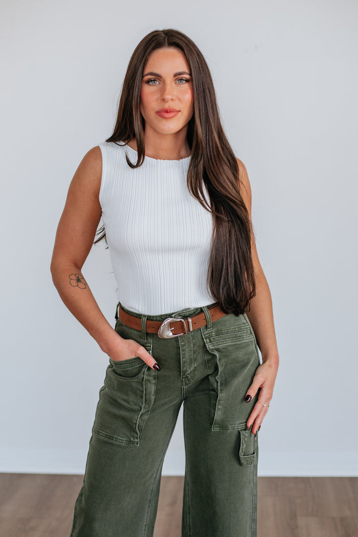 Missie Ribbed Tank - Ivory