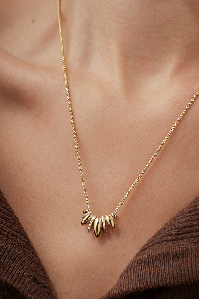 Mixed Metal Sculptural Necklace