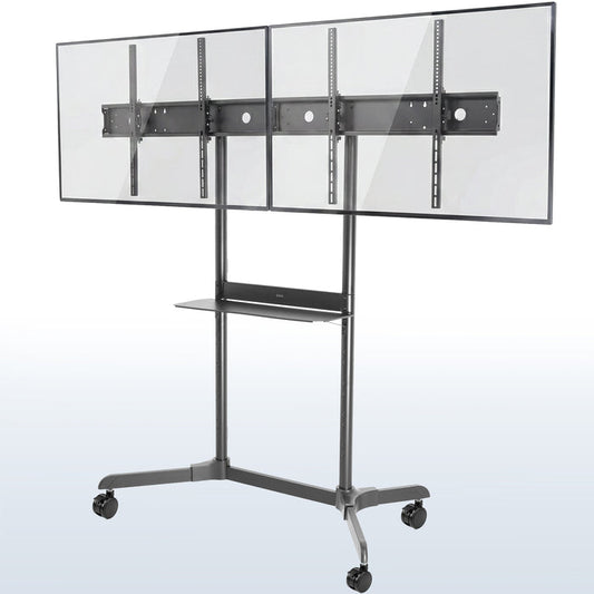 Mobile Dual Horizontal TV Cart - 55” Screens