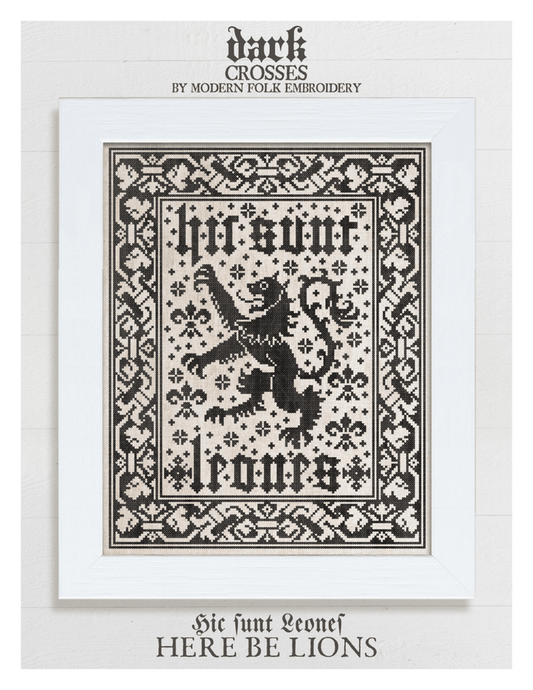 Modern Folk Embroidery - Here Be Lions - Booklet Chart with Roxy Floss