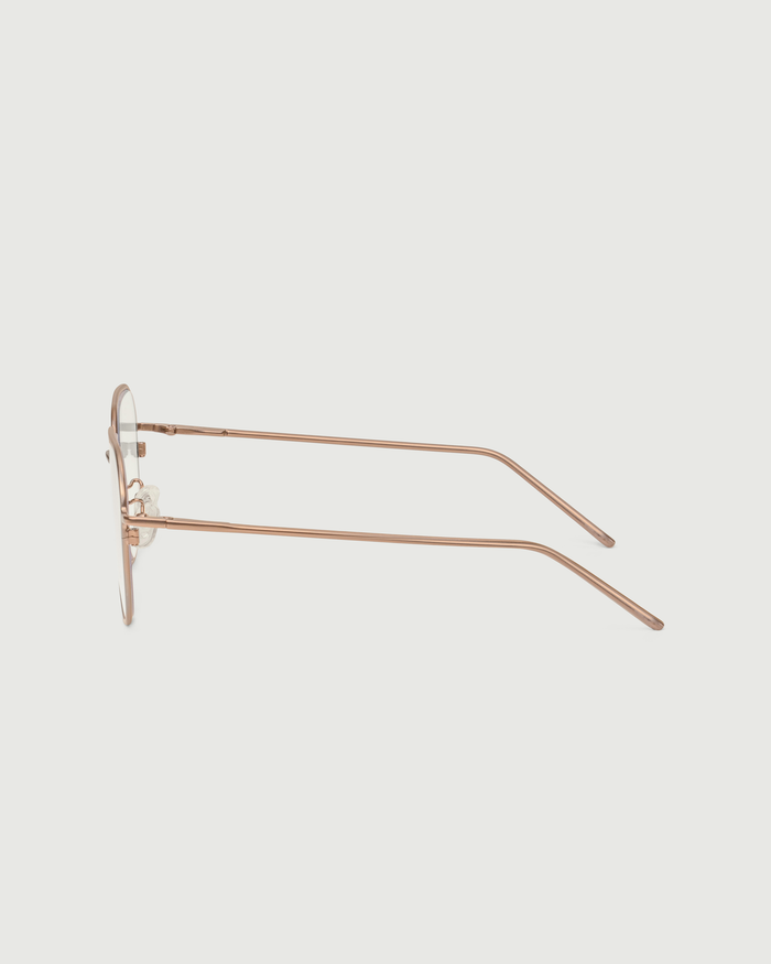 Tan::Monty Eyeglasses pilot Brown metal side